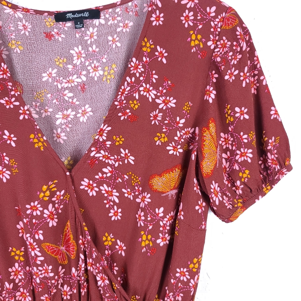 MADEWELL Ruffle-Wrap Dress In Windowbox Floral - Picture 6 of 14